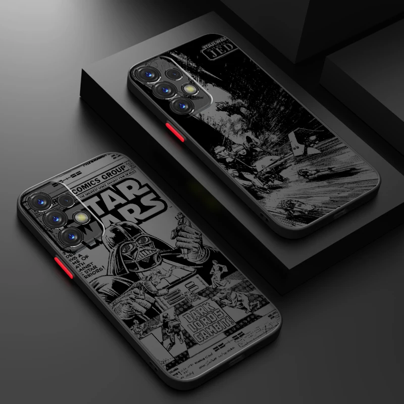 Disney Star Wars Luxury Logo Frosted Translucent For Samsung Note 20 A35 A03 A54 A35 A22 A34 A14 A24 A04 A55 5G Soft Phone Case