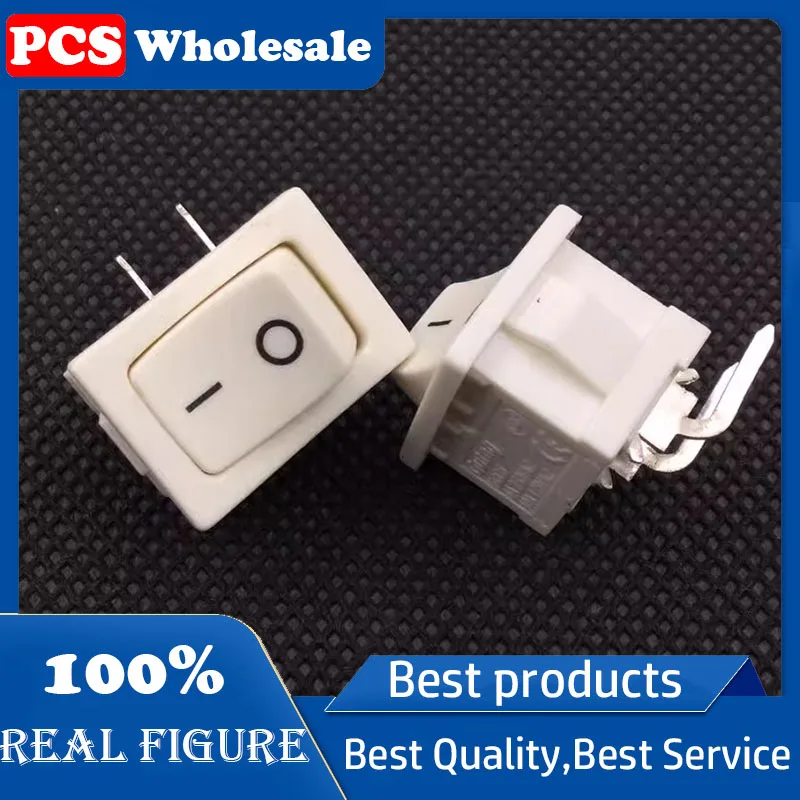 Taiwan small boat switch Boat power switch button White 15*10mm 6A250V 3 feet 2 feet bent feet