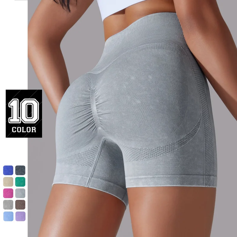 Fitness hip-lifting lazer elastano yoga shorts sem costura esporte elastano collants elástico respirável leggings roupas de ginástica para mulher