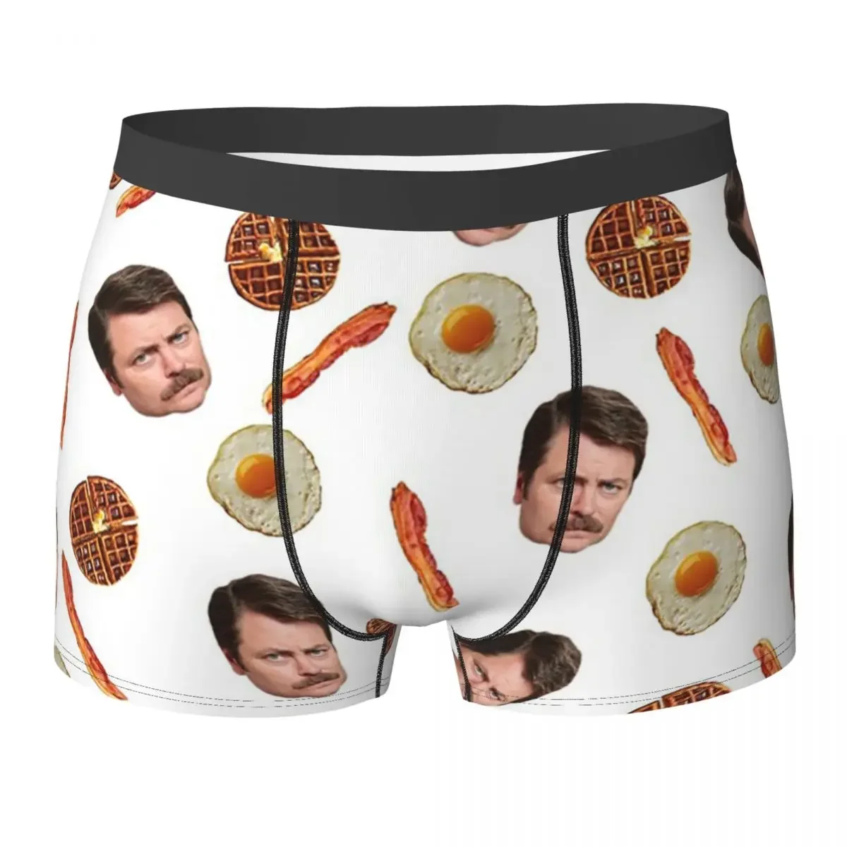 Boxer Underpants Shorts All The Bacon And Eggs Panties Men Ventilate Underwear for Homme Man Boyfriend Gift