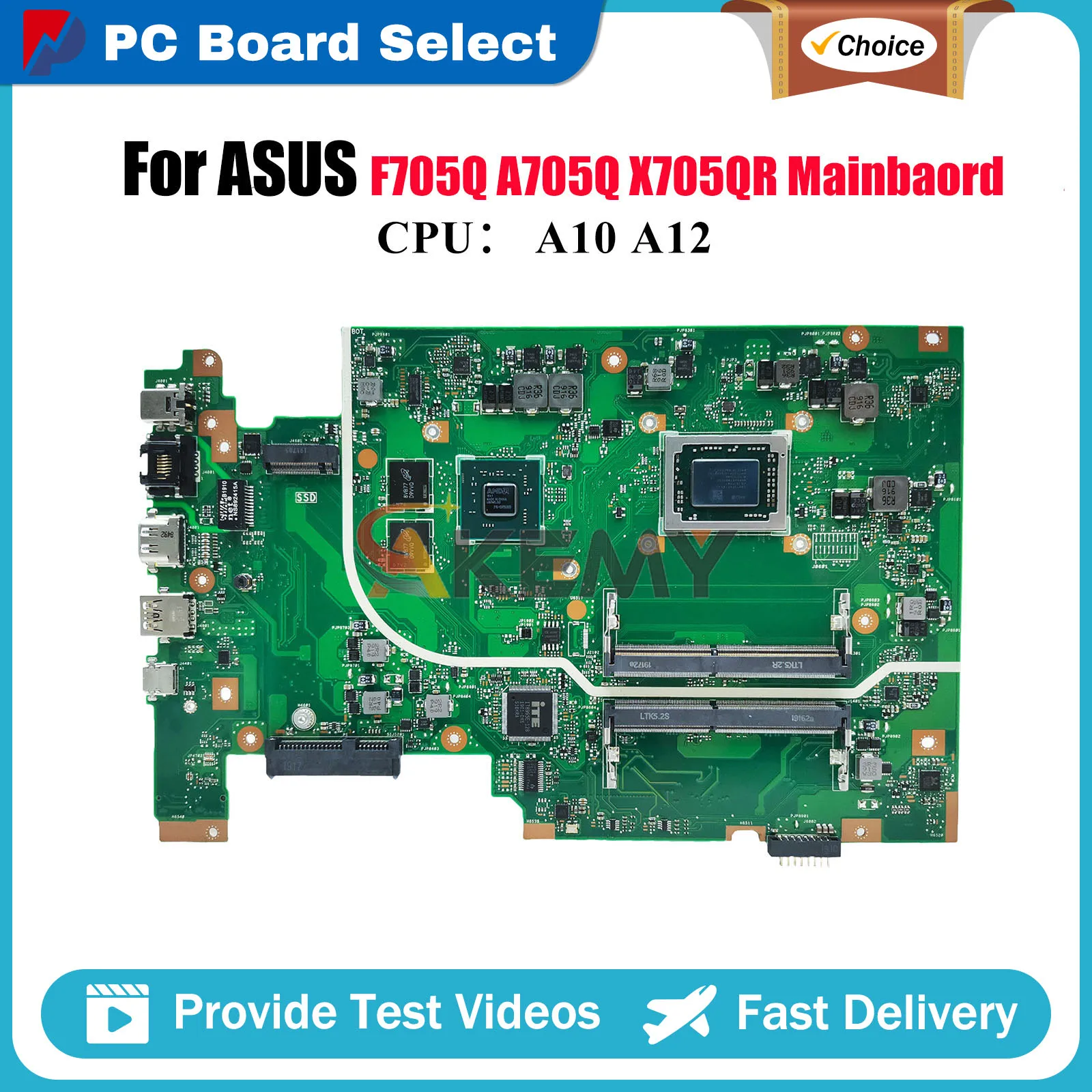 

X705QA Материнская плата для ноутбука ASUS VivoBook A705Q X705Q X705QR F705Q Материнская плата для ноутбука с процессором A10 A12 100% тестирование ОК быстрая доставка