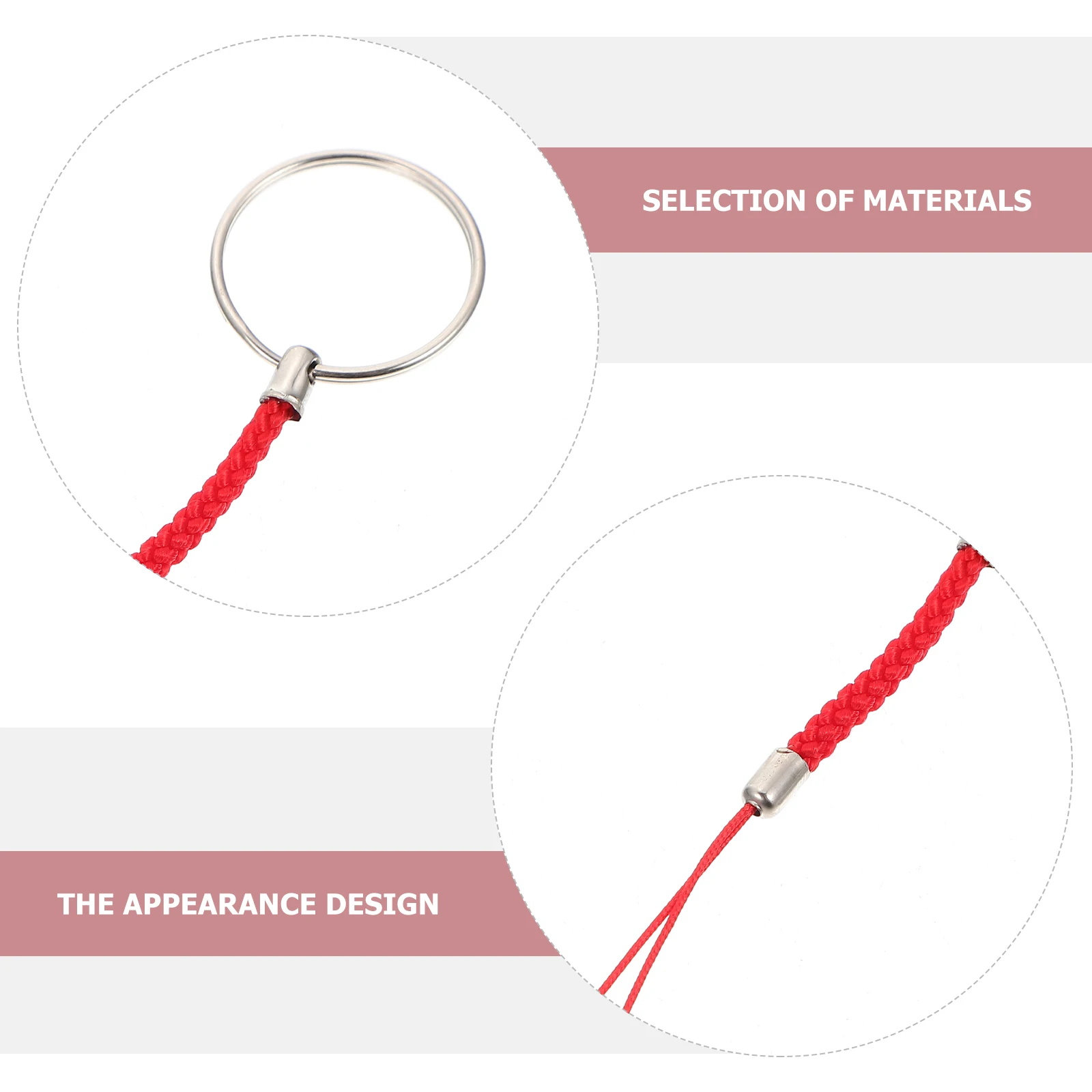 

50 шт. брелок для ключей, ремешок, брелок, аксессуар, сумка, подвески, декор, сделай сам, поставка, металлический круг, нейлоновая веревка, мастерство