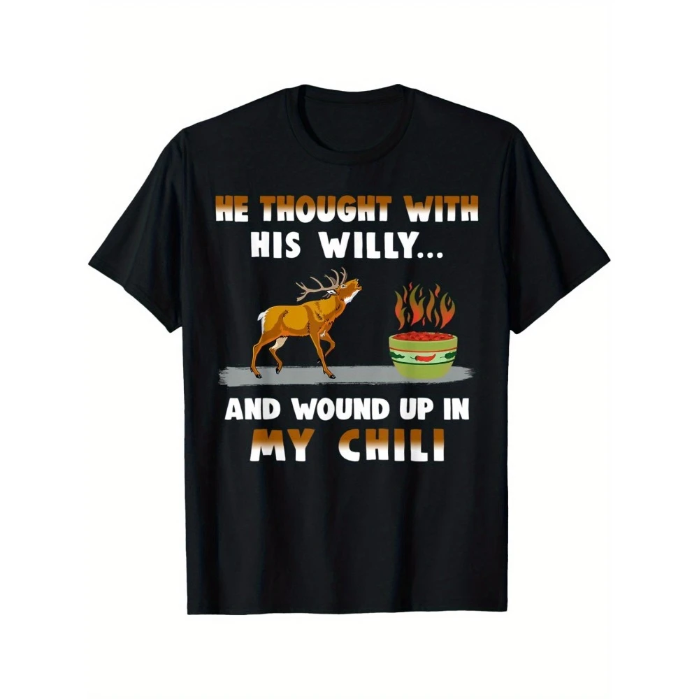 

Men's Deer Hunting Graphic - 100% cotton summer short-sleeved O-neck men's printed T-shirt.