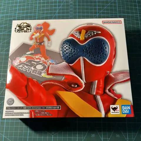 [Auf Lager] Original Bandai Sh Figuarts SHF Akaranger 50. Actionfiguren Anime Modell Spielzeug Sammlung Himitsu Sentai Gorenger