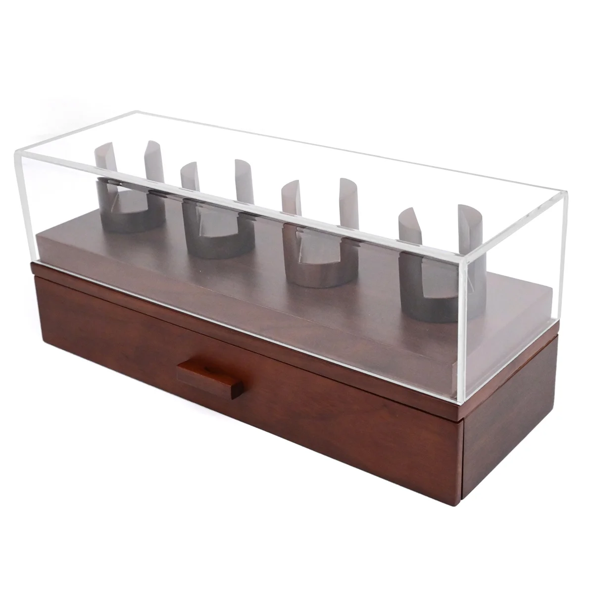 Luxury 4-Position Walnut Watch and Knife Display Box Jewelry Ring Bracelet Organizer Case Sunglasses Storage Holder B