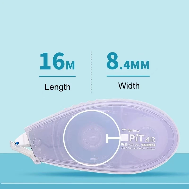 Imagem -02 - Tombow Pit Air Fita Dupla Face Substituível Recarga Grande Capacidade Cola Adesiva Estudante Faça Você Mesmo Manual Adesivos Papelaria 1pc