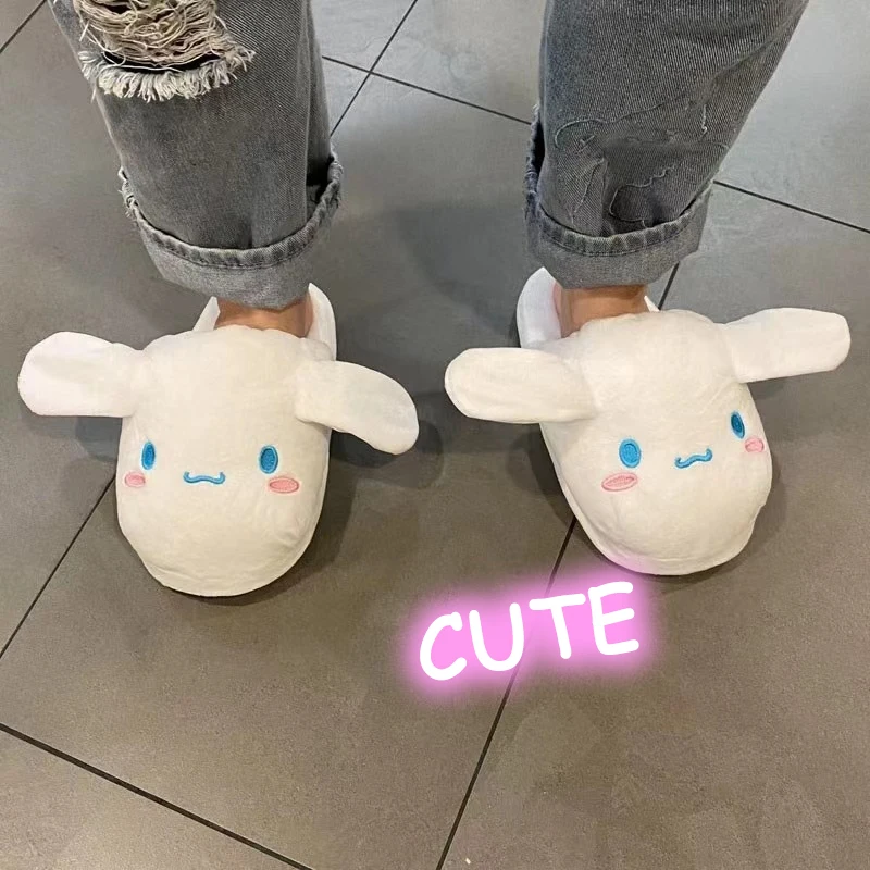 

Тапочки Cinnamoroll, хлопковые тапочки с героями мультфильмов, милые теплые домашние тапочки с ушками, домашние осенне-зимние тапочки, Рождественский подарок