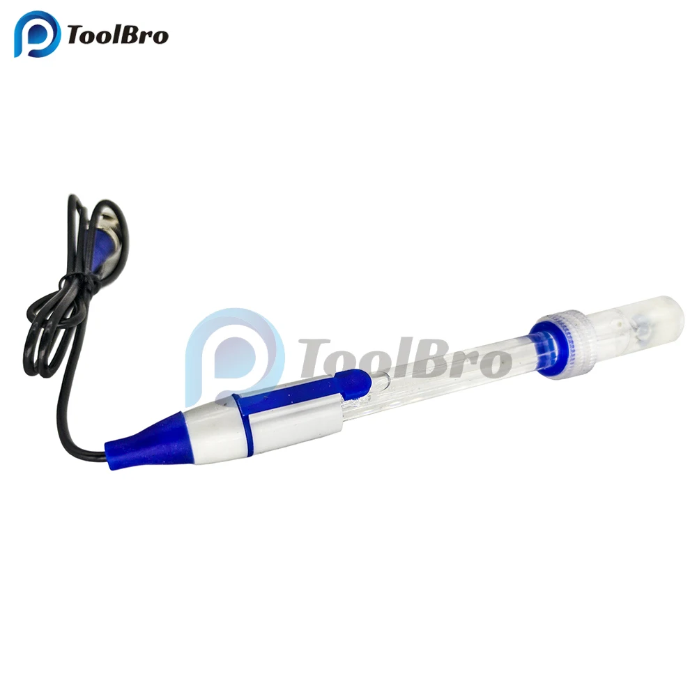 E-7505-C Rechargeable Glass PH Electrode Probe BNC Connector 2-12 pH Ag AgC1 for Pure Water Strong Acid Alkali