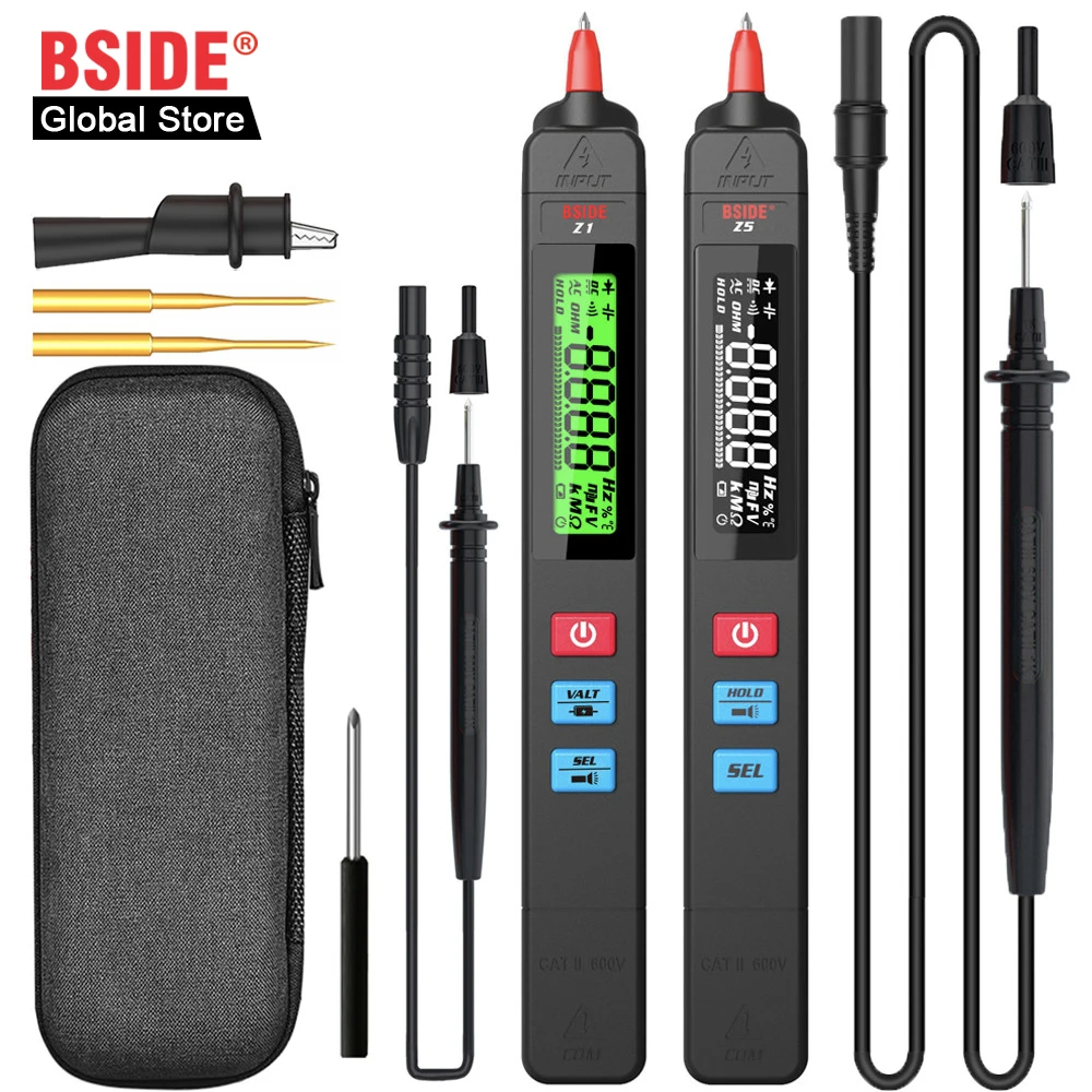 BSIDE Smart Digital Multimeter Pen Type Tester Auto Non-Contact Voltage Detection Dc Ac Capacitance Ohm Diode Continuity Meter