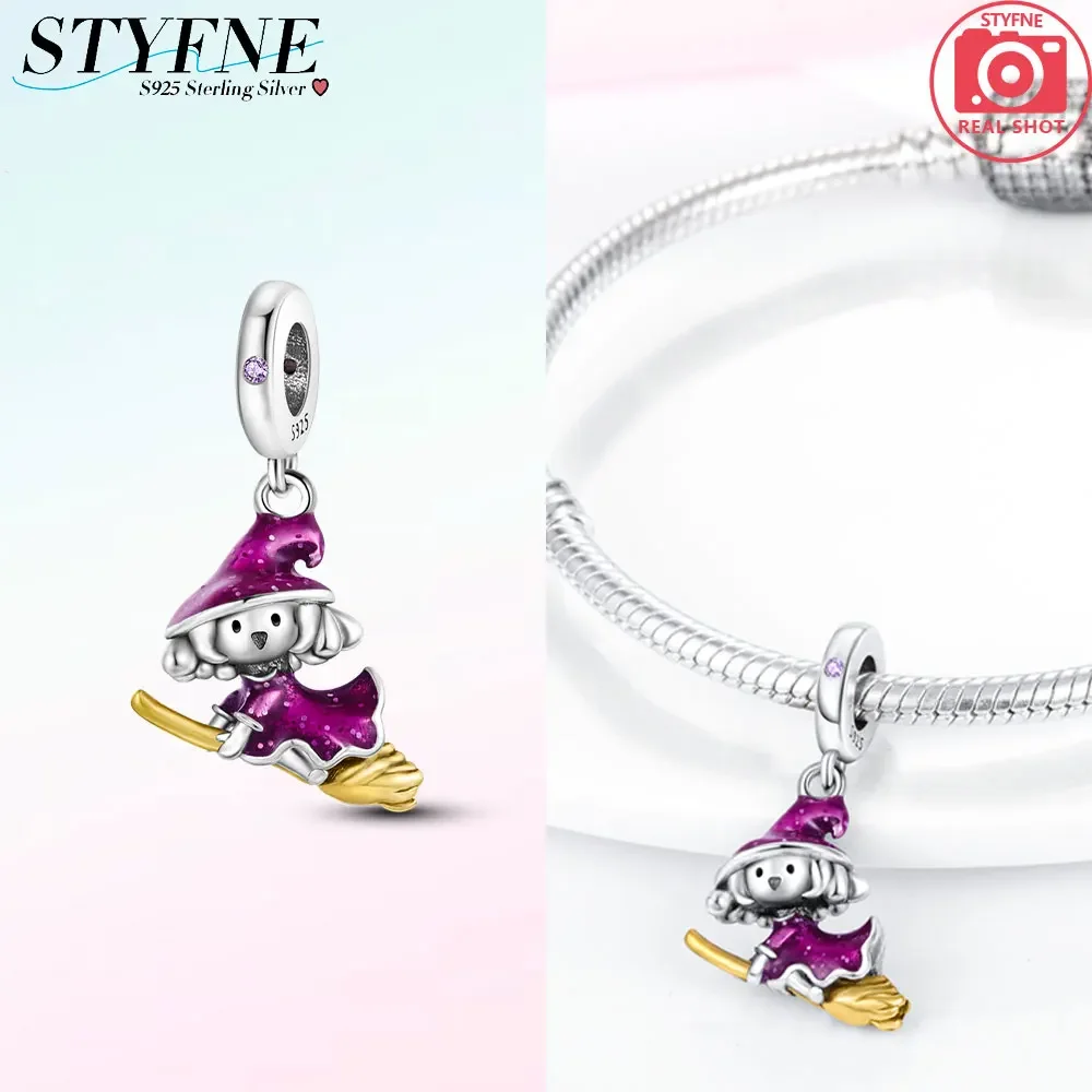 سحر الفضة 925 هالوين الأرجواني فتاة سحرية الخرز صالح سحر بلاتا 925 الأصلي خرز سوار النساء صنع المجوهرات Diy بها بنفسك #3