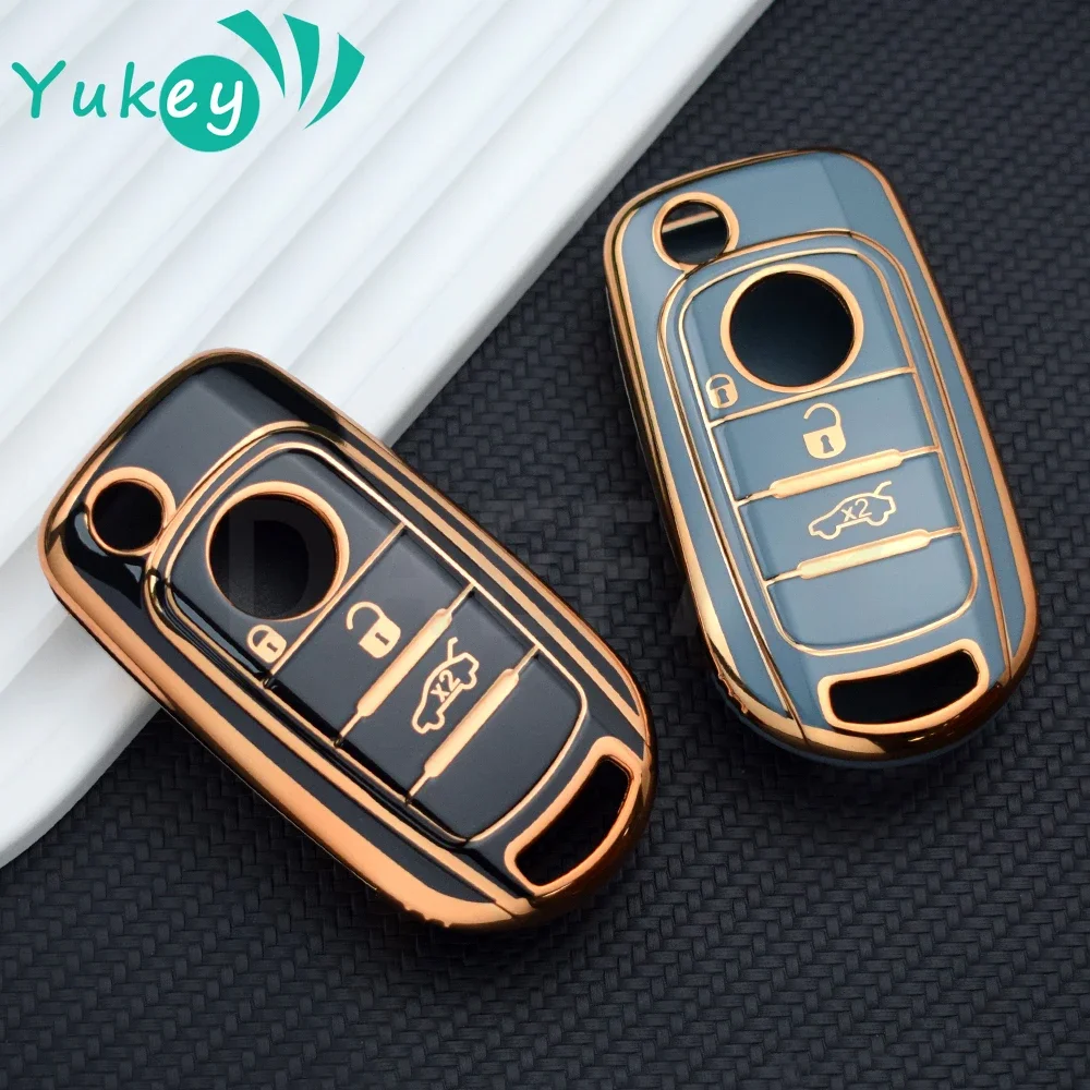 For FIAT Tipo Toro Nuovo Freedom 500X Doblo Argo Grazie Protector Holder Fob TPU Car Folding Key Case Cover Shell Accessories