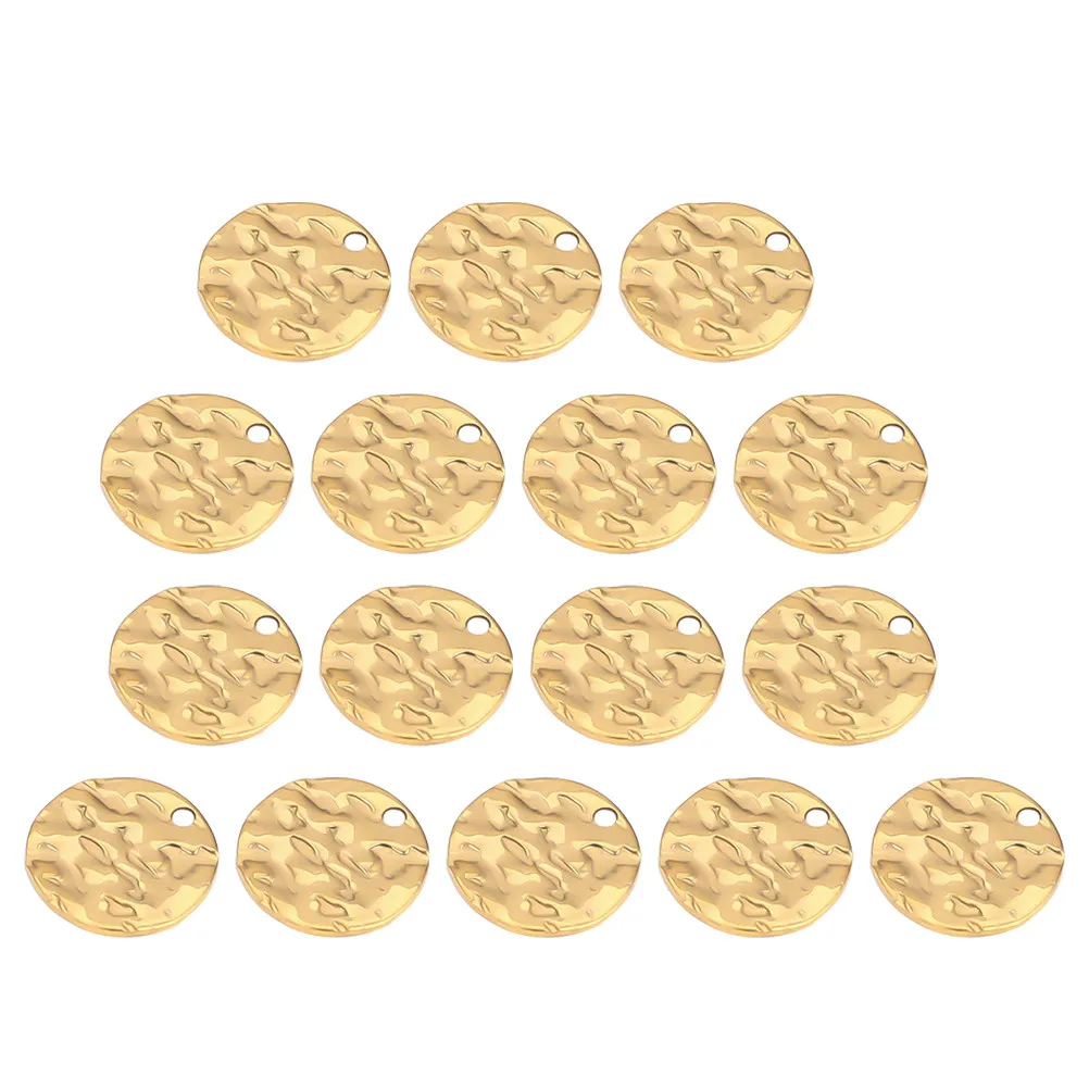 

20Pcs Embossed Round Metal Pendants Jewelry Spacer for DIY Bracelet Necklace Craft Accessories Round-Shaped Charms