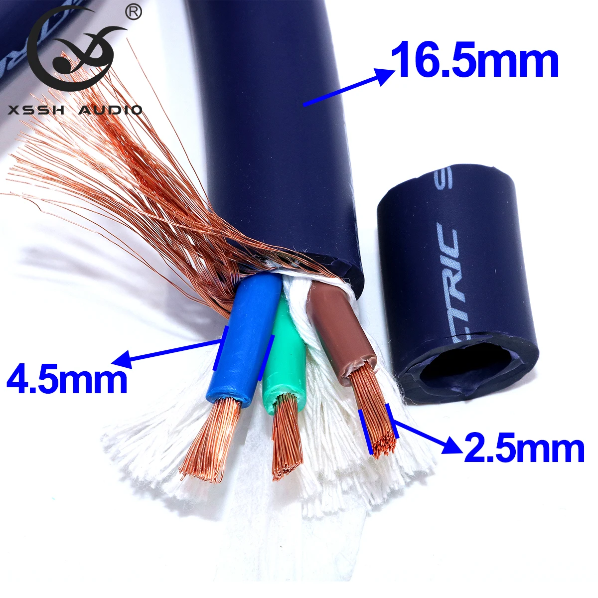 오디오 라인 XSSH 하이엔드 Hifi 앰프 OFC 순수 구리 16.5MM, 영국 영국 IEC AC 암수 금 도금 플러그 전원 케이블 코드 와이어