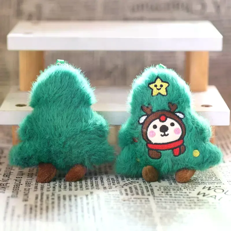 ตุ๊กตาต้นคริสต์มาสการ์ตูนน่ารัก ของตกแต่งกระเป๋าเป้สะพายหลังสุดสร้างสรรค์