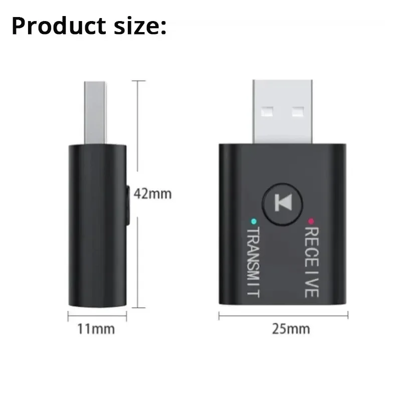 Bluetooth 5.0 Audio Receiver Transmitter 2 IN 1 RCA 3.5mm 3.5 Jack AUX Stereo Music USB Wireless Adapter for TV Car PC Speaker