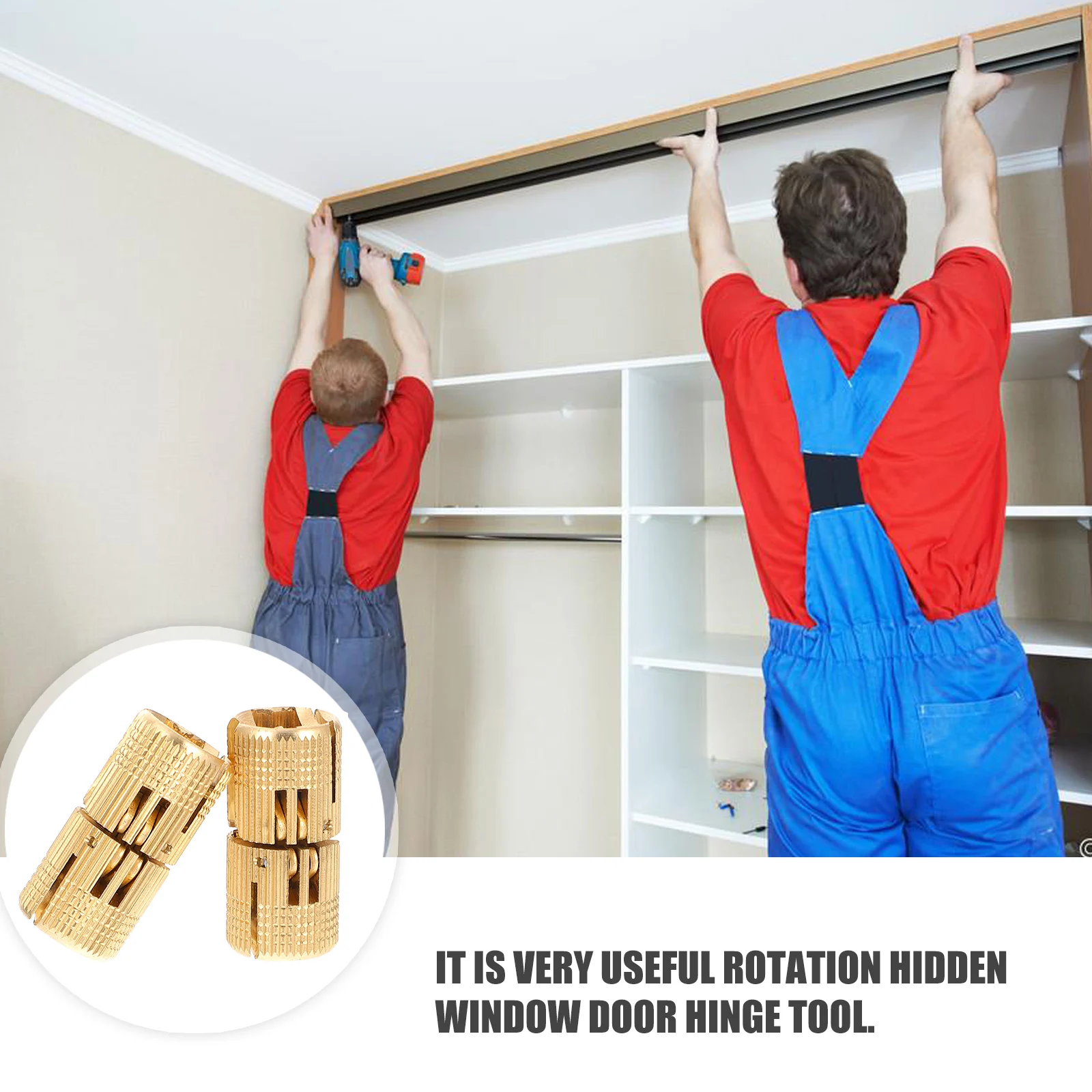 

2pcs Copper Hidden Hinges for Cabinet Door Rotation Anti Rust niture Home Revolving Pivot Hinge Adjustable