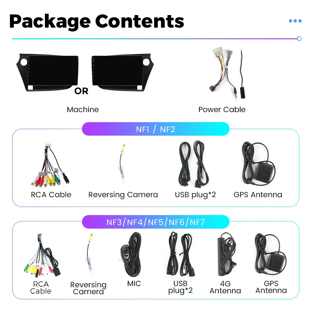 NF AI Voice Head Unit มัลติมีเดียระบบนําทาง GPS Player รถ-play 2 Din รถวิทยุ 2K QLED สําหรับ Honda Insight 2009-2014 LHD