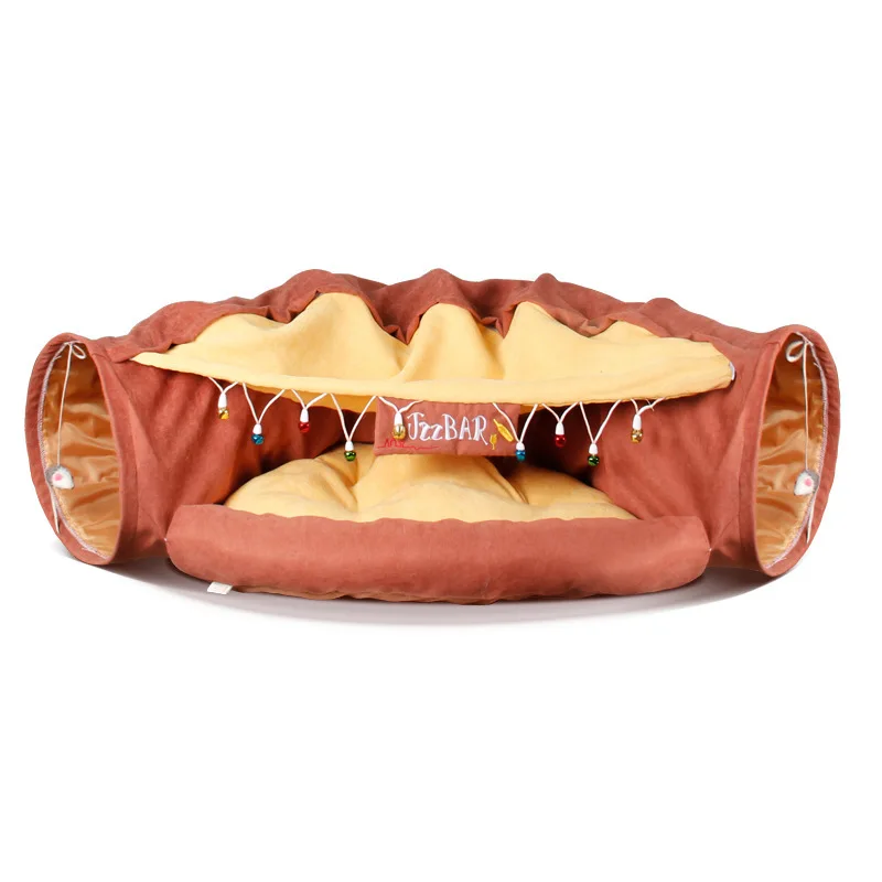 

New Pet Supplies 2 in 1 Cat Sleeping Pad Toys Folding Multi-function Cat Tunnel Toy