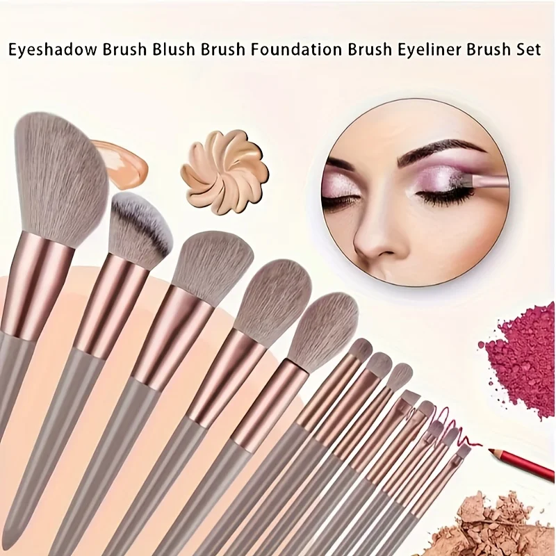 Soft Fluffy Makeup Brush Set 13pcs Mixing Face Makeup Brushes for Foundation, Blush, Concealer and Makeup Tools