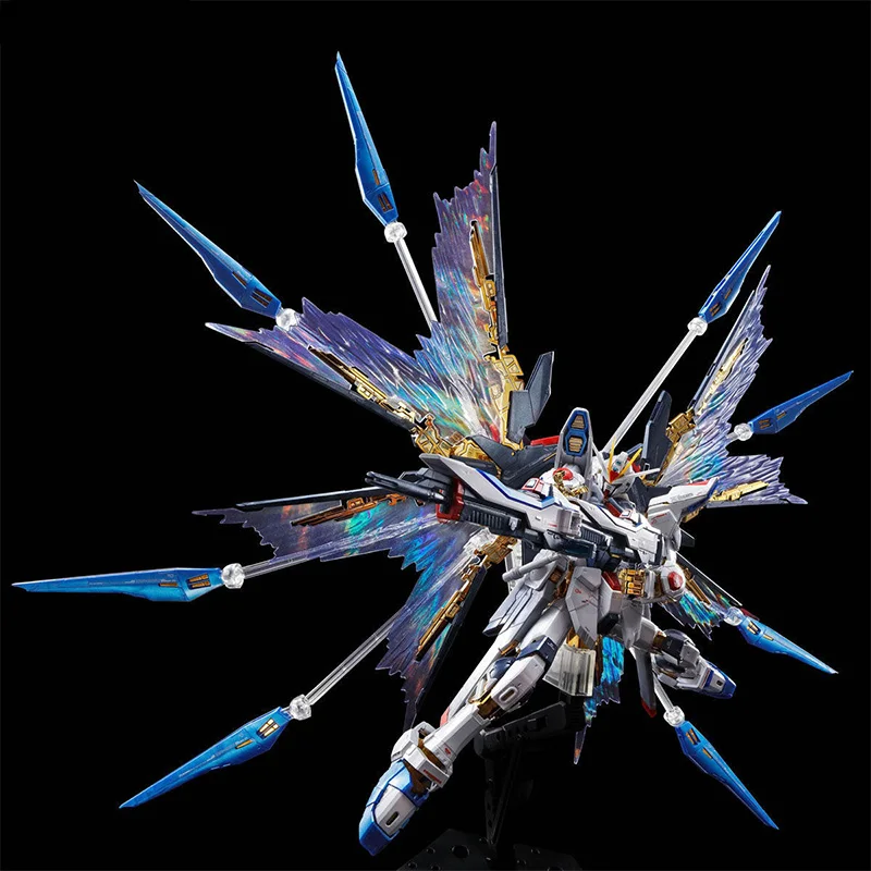 Bandai Original RG 1/144  STRIKE FREEDOM GUNDAM TITANIUM FINISH Anime Action Figure Assembly Model Kit Toy Gift for ChildernKid