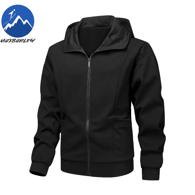 

Беговая куртка Maxbarley, мужская молодежная новая весенне-осенняя повседневная однотонная толстовка с длинными рукавами, пальто, уличная одежда, свободная толстовка