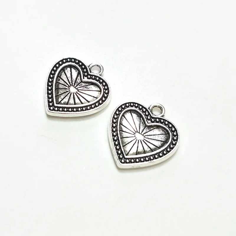 New 22mm 8pieces Zinc Alloy  Hearts Shape Charms Pendant for Necklace Bracelet Jewelry Accessories
