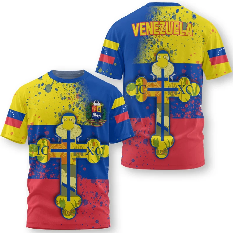 

Venezuela Football T Shirts New Fashion Short Sleeve Venezuelan Flag Sports Tees T-shirts Casual O Neck Loose Men Kids Tops Tees