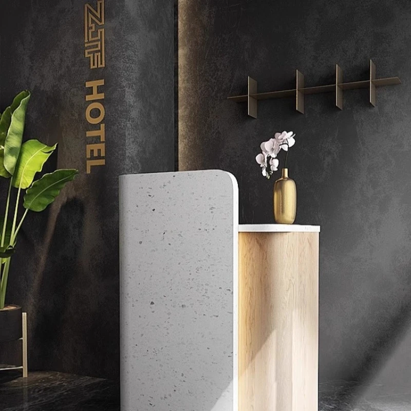 صالون تجميل مكاتب استقبال صغيرة فاخرة بسيطة صالون حديث منصة مشروبات الخروج متجر استقبال أثاث المكاتب Mostrador