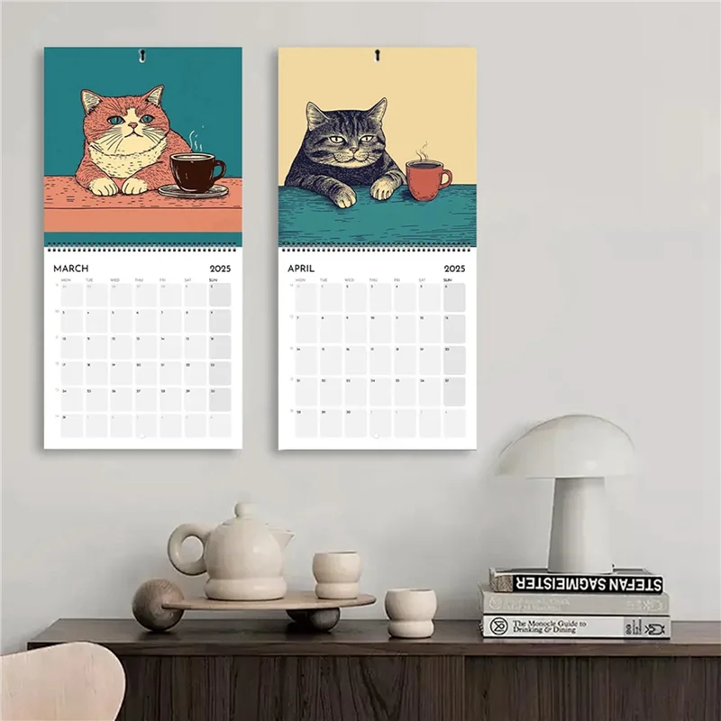 

ABFY-2X Календарь для кошек на 2025 год — Cats Chillin' с кофейным календарем на 2025 год Cats Chillin' с кофейным календарем для домашнего календаря