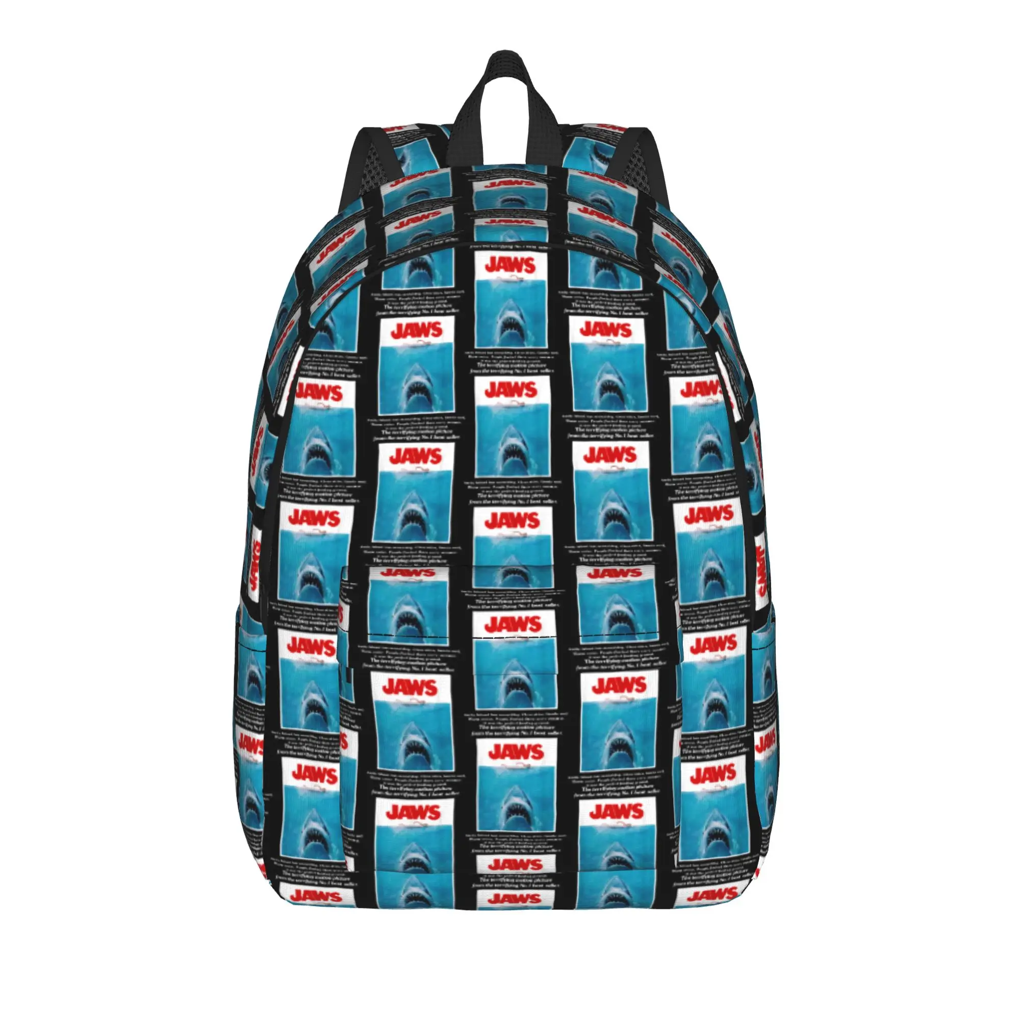 Jaws Movie Poster (3) Backpack  Male Polyester Trekking Backpacks Large Leisure High School Bags Rucksack