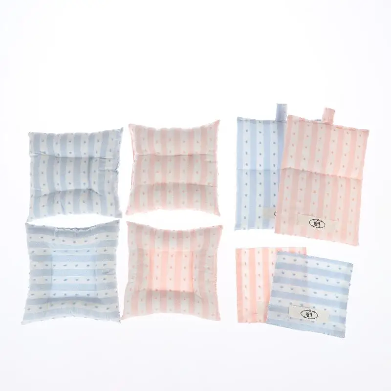 1Pcs Stripes Polka Dot Coasters Portable Square Cotton Cloth Insulation Pad Soft Hanging Drink Coasters Photography Props
