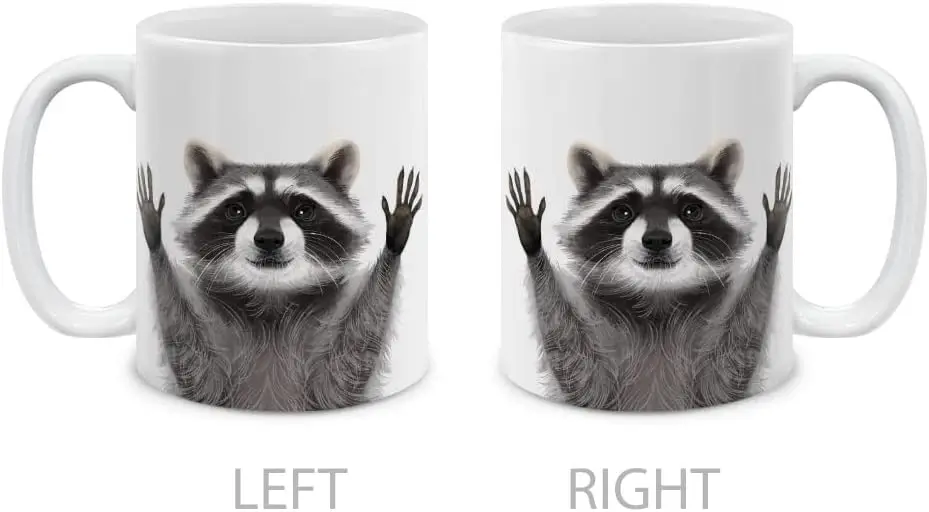 Home Daily Raccoon Printed White Breakfast Drinking Water Coffee Cup Holiday Gift Mug Winter Christmas Milk Cups