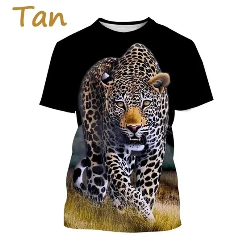 Summer Fashion New Men\'s Printed T-shirt with Animal Tiger Pattern Plus Size Comfortable Casual Round Neck Short Sleeve Top