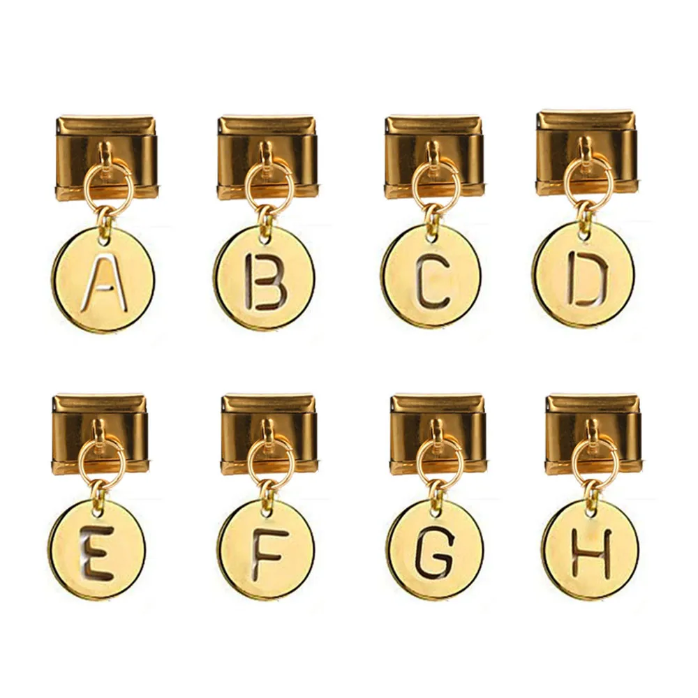 1pc Fashion 2025 New Men Women 26 Letter Charm Italian Links Fit 9mm Bracelet Stainless Steel Jewelry DIY Making
