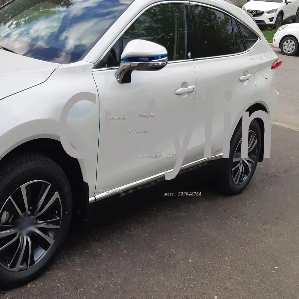 For Toyota Harrier Venza 2020 2021-2024 Steel Car-Styling car Auto Decorative Accessories Side Door Body Molding Cover Trim