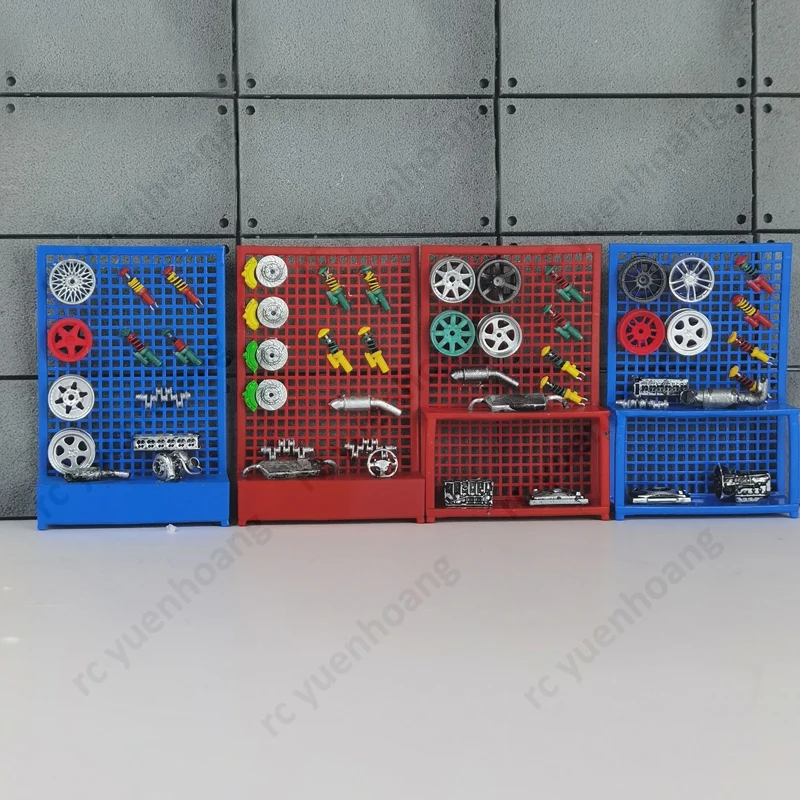 

1Set 1/64 Scale Toolbox Display Rack Hole Plate Bracket Repair Shop Tool Storage Scene Decoration Modified Part for RC Car Model
