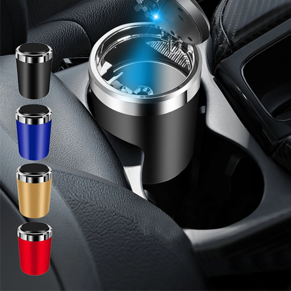 New Car Ashtray Intelligent Automatic Sensing Deodorant LED Blue Light Portable Stylish and Beautiful Car Interior Accessories