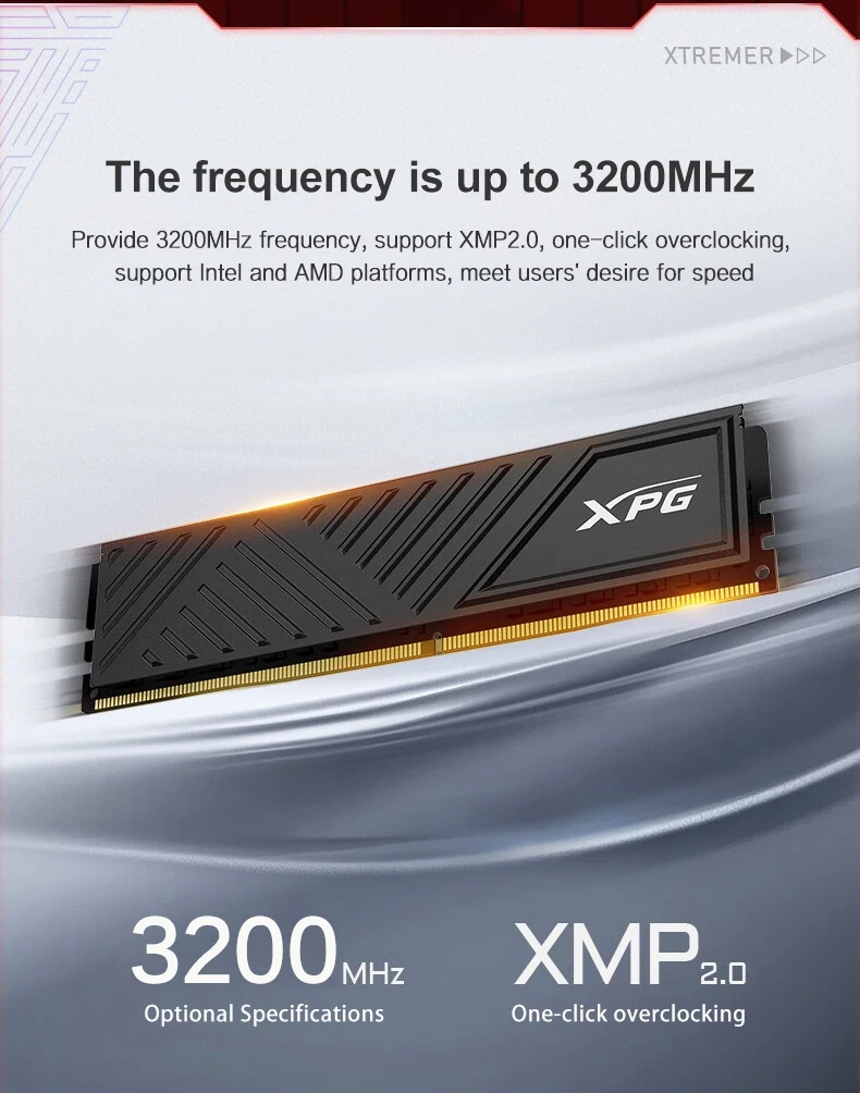 ADATA XPG DDR4 Memory Module with Heatsink 8GB 16GB 3200MHz Single