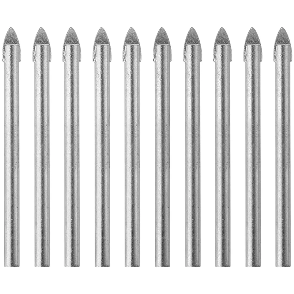 10 pack alloy glass drill bits 6mm triangular design for easy drilling on glass tiles mirrors marble with low cutting resistance