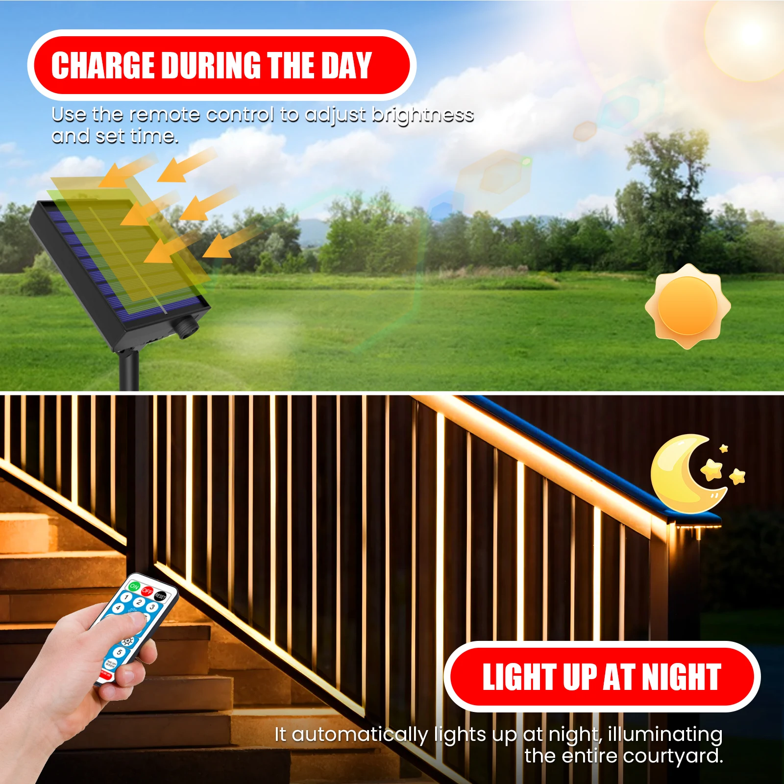 Tira de luz LED de neón Solar COB, lámpara de cinta de cuerda de iluminación lineal con Control remoto, IP68, 12V, regulable, 320LDs/M, RA90