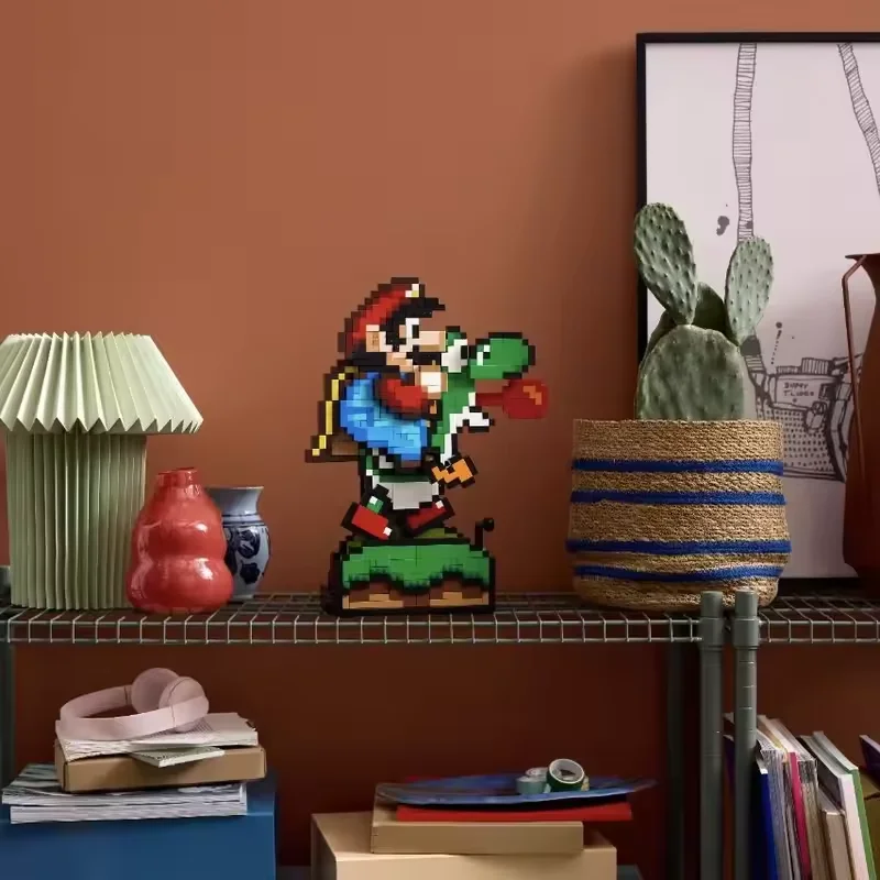 Conjunto de construção Super Mario Worlds Mario & Yoshi para adultos maiores de 14 anos, presentes para homens e mulheres - decoração de escritório ou quarto para fãs-71438