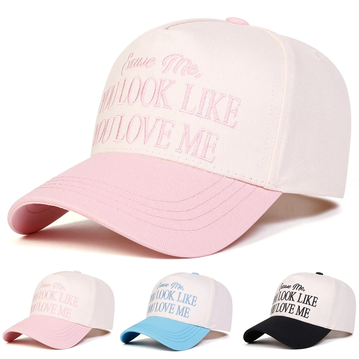 Unisex YOU LOVE ME Letter Embroidery Baseball Caps Spring Autumn Outdoor Adjustable Casual Hats Dad Hat Sunscreen Hat