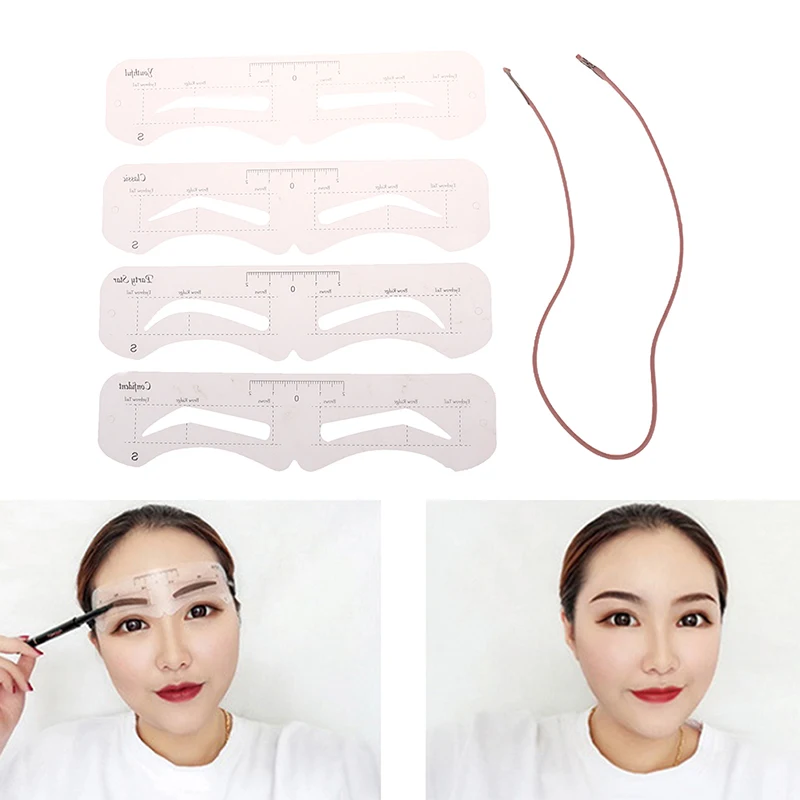 Nieuwe Mode Pvc Materiaal Makkelijk Te Gebruiken Voor Beginners Multifunctionele Wenkbrauw Schilderen Gids Kaart Diy Make-Up Tools 12Pcs