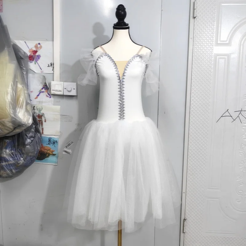 

PD06044 Длинное балетное платье-камизоль для взрослых и детей, костюм для выступлений «Лебединое озеро» для девочек