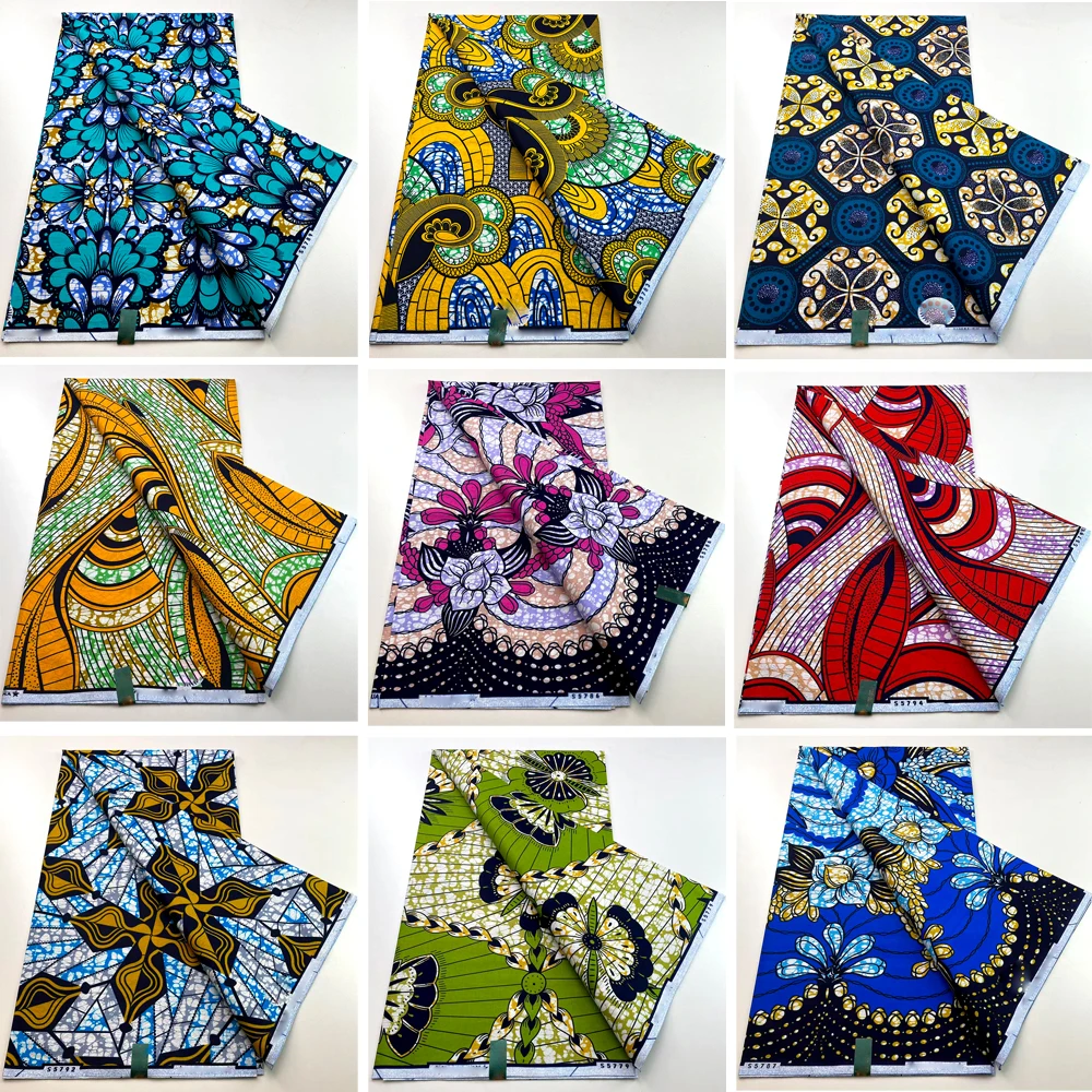 

2025 новейшая африканская восковая ткань, супер ткань, 100% оригинальная восковая ткань Анкара, ткань в стиле батик с принтом, 6 ярдов для свадебной вечеринки