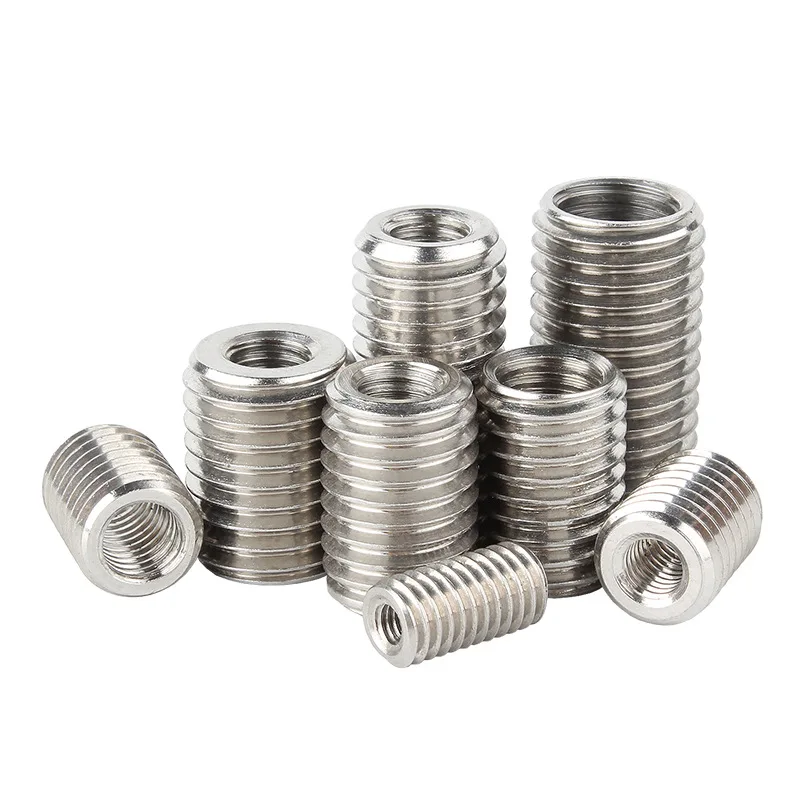 M2 M2.5 M3 M4 M5 M6~M12 304 Stainless Steel Inside Outside Thread Adapter Screw Sheath Thread Insert Sleeve Conversion Nuts