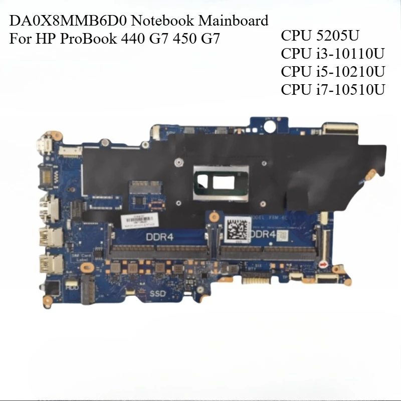 

DA0X8MMB6D0 Laptop Motherboard For HP proBook 440 G7 450 G7 Notebook Mainboard L78085-601 L78083-601 10th Gen Wholesale