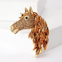 Resin Large Horse Head Pins for Womens Unisex Rhinestone Animal Brooches Event Party Backpack Decoration Clothes Accessories