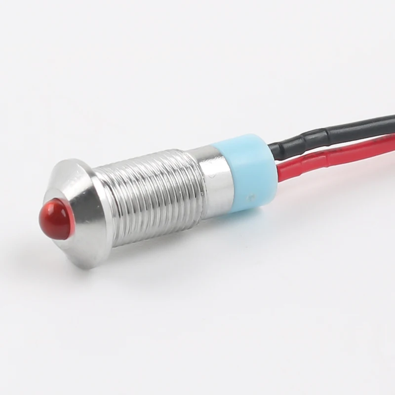 6MM High Brightness LED Metal Indicator Light IP65 Waterproof Spherical Indicator Signal Panel Lamp With Wire 6V 12V 220V