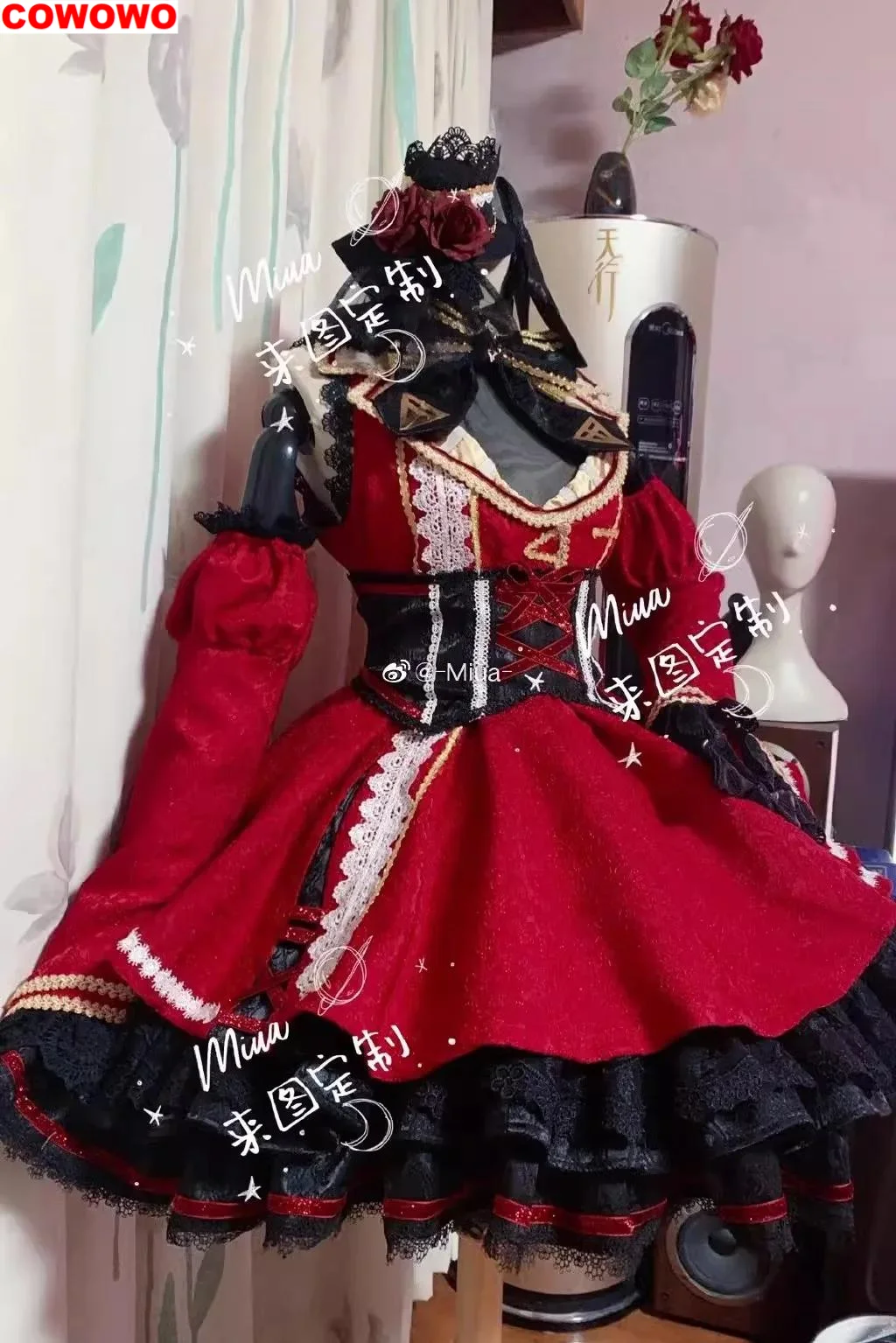 COWOWO [personalizado] Anime Vtuber Houshou traje de juego de capitán marino vestido gótico de Lolita precioso disfraz de Cosplay para Halloween